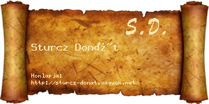 Sturcz Donát névjegykártya